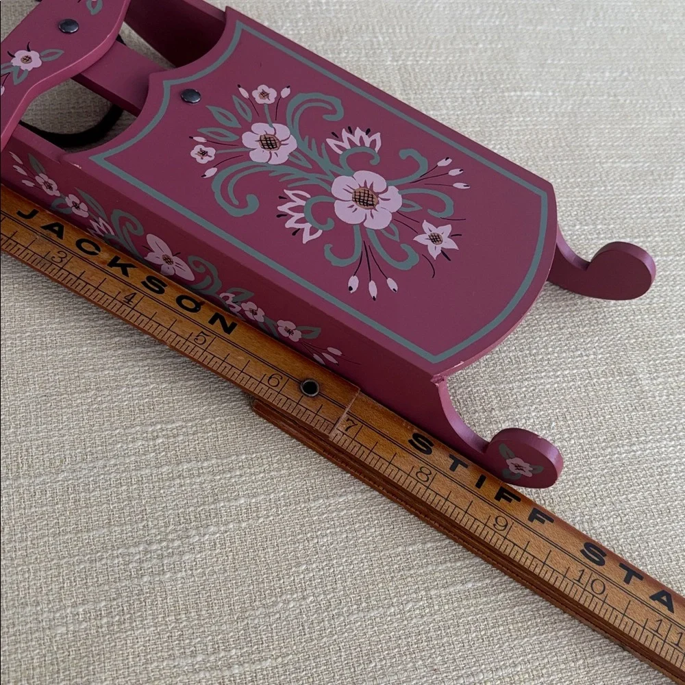 Muffy VanderBear Sleddin' and Skiddadlin' Winter Frolic Painted Wooden Sled